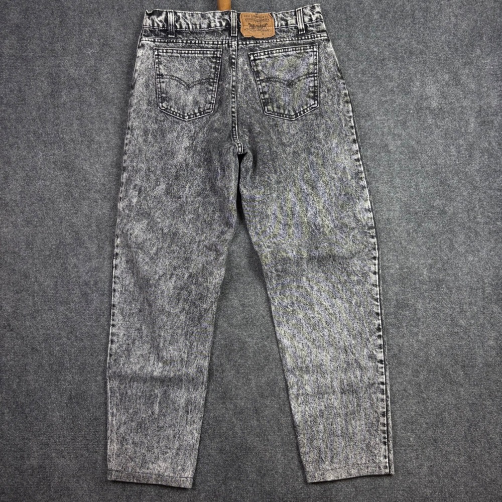 Levi's 550 Jeans Mens 34x32 Black Acid Wash Relaxed Tapered Made in USA Vintage - Picture 8 of 8